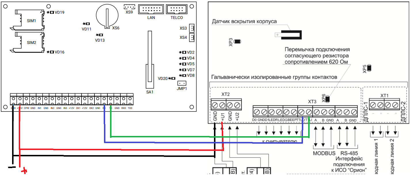 Контакт gsm 5 2 схема подключения